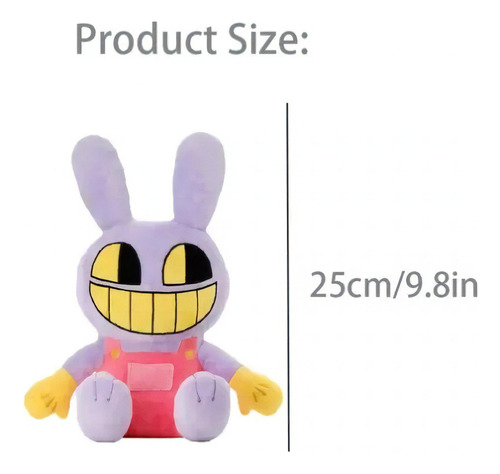 Muñeca de peluche de circo digital color conejo, 25 cm