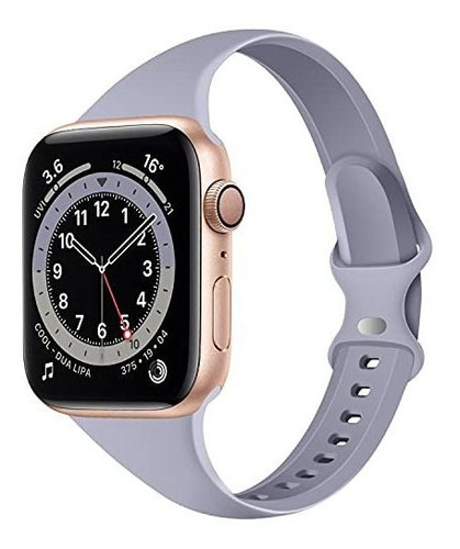 Malla Para Apple Watch 42/44/45mm Se -7a1- Slim Gris Lavanda