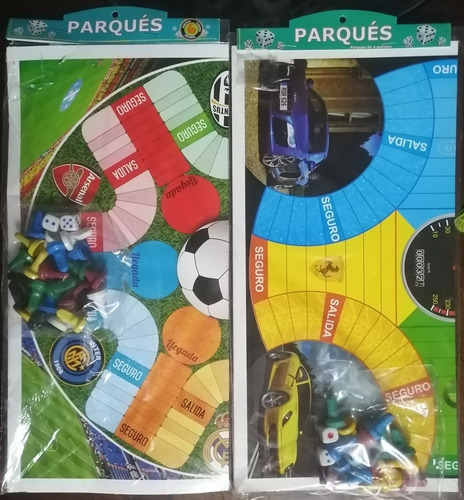 Parques De 4 Y 6 Puestos En Cartón Con Dados Y Fichas