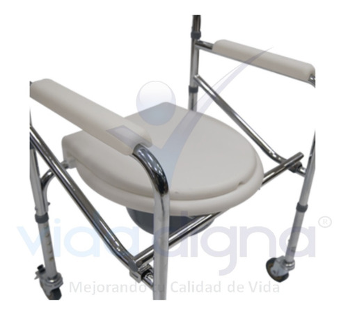 Silla Baño Discapacitados - Comodo Plegable Cromado Ruedas