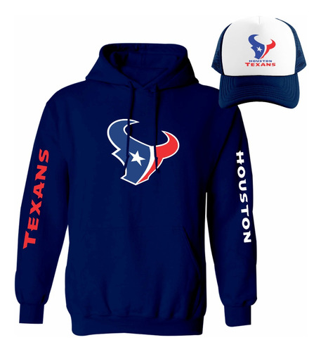 Kit De Sudadera + Gorra Sublimada Modelo Houston Texans