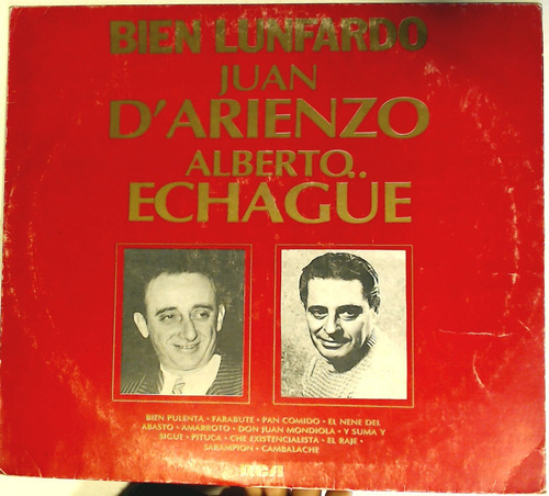 Juan D'arienzo Y Alberto Echagüe - Bien Lunfardo Vinilo