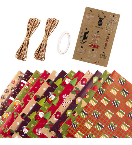 Papel De Envolver Kraft De Navidad Papel De Regalo De Navida