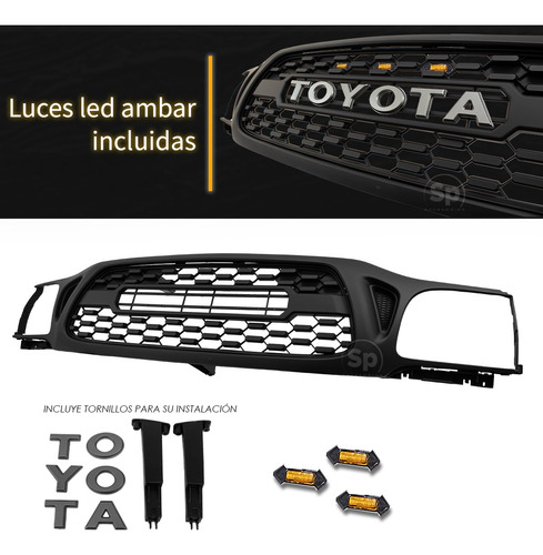 Imagen 2 de 7 de Parrilla Toyota Tacoma 2001 -2004 Negro Led Pro Trd Letras