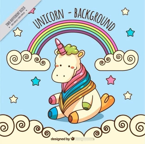 Vinilos Decorativos  Mural Infantil Unicornio 1x1mtro