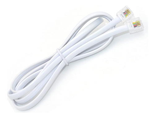 Cable Telefonico Rj11 Blanco Telefono Router 2hilos 1.20mt 