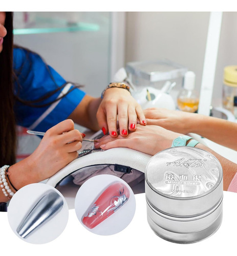 Gel Uñas Metal,gel Pintado Con Efecto Espejo Metálico 3d
