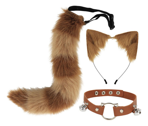 Conjunto De Orejas, Collar Y Cola, Disfraz Para Actuación