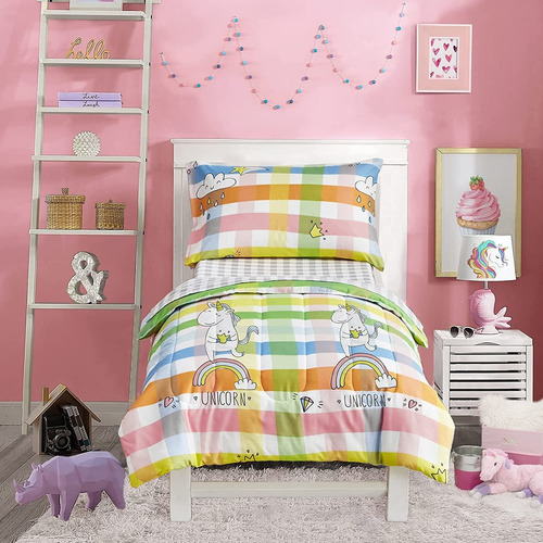 Juego De Ropa De Cama Infantil De 4 Piezas Para Niñas,...