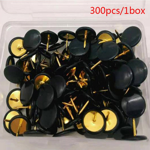 Negro 300pcs De 12 Colores Color Pushpins Recubiertos De Plá