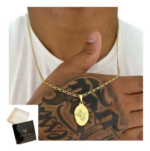 Cordao Masculino Banhada Ouro De Moeda Antiga Não Suja