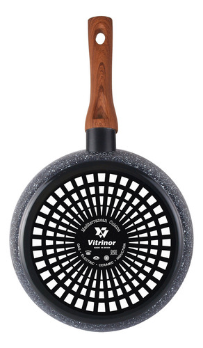 Sarten 24 Cm De Acero Vetrificado Vitrinor Color Gris Oscuro