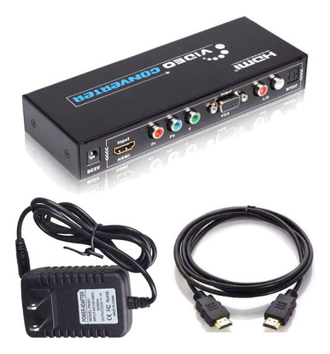 Convertidor Hdmi - Vga Y Rgb Con Salida De Audio Spdif Prok Negro