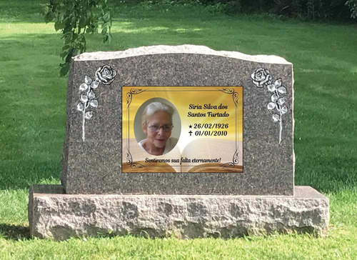 Placa De Jazigo Túmulo Cemitério Homenagem Falecido