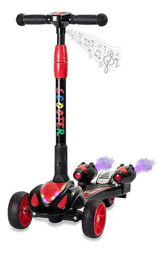 Glare Wheel Kids Kick Scooter Real Smoke Rocket Portable Fol