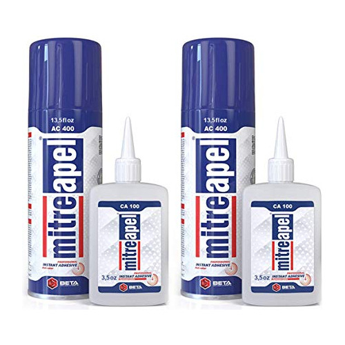 Pegamento Ca Activador (2 X 3.5 Oz Y 2 X 13.5 Fl Oz), P...