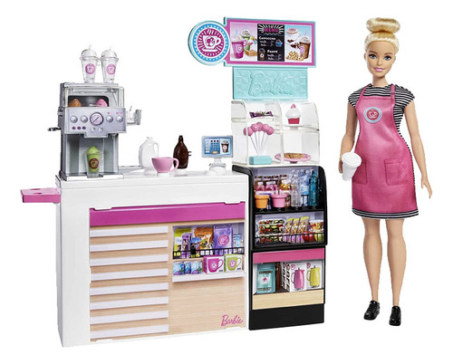 Barbie Playset Cafeteria Con Muñeca