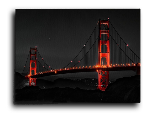 Cuadro Decorativo Canvas Puente San Francisco Luces 50*60