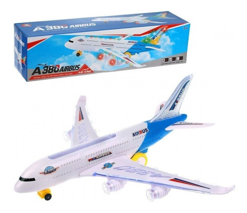Avión Airbus Juguete Comercial Pasajeros Con Luces Y Sonidos