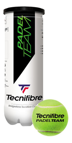 Tecnifibre Pelotas De Padel Team, 3 Pelotas, Amarillo