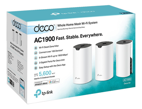 Deco S4 Pack 3 Mesh Tp Link Ac1900 Wifi System 