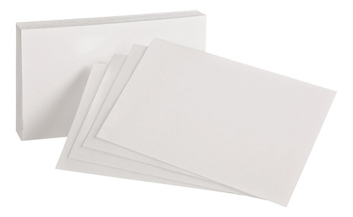 Tarjetas De Índice Blanco, 4  X 6 , Blancas, 100 Por P...