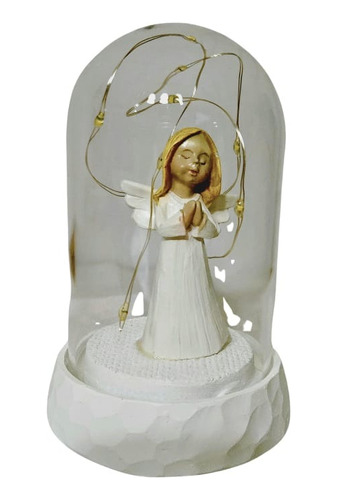 Figura Decorativa Ángel De Resina Con Luz, Regalo 