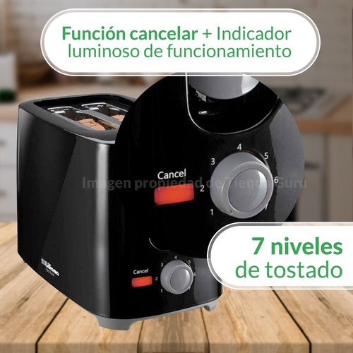 Imagen 3 de 6 de Tostadora Electrica Liliana 2 Panes 750w Tostler 7niv At900