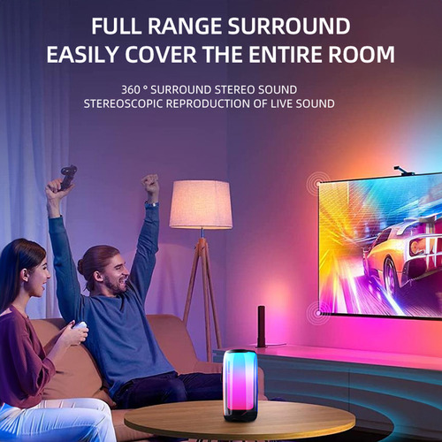 Bocinas Bluetooth Portátil Con Led Rgb Con 1 Micrófonos
