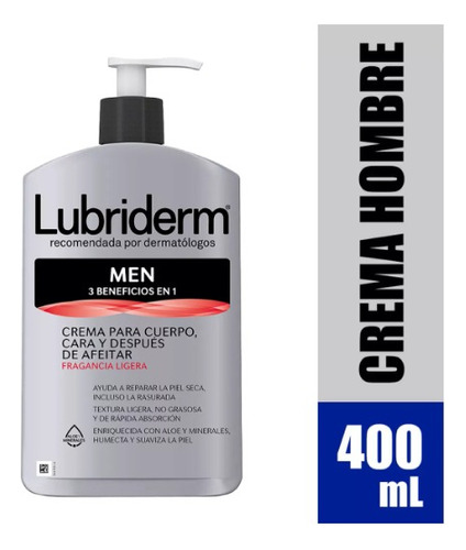 Crema Lubriderm For Men 400ml - mL a $88