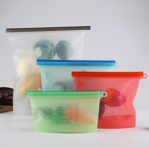 Imagen 3 de 5 de Bolsas Silicón Reusable Antiderrames Herméticas 3 Pzs