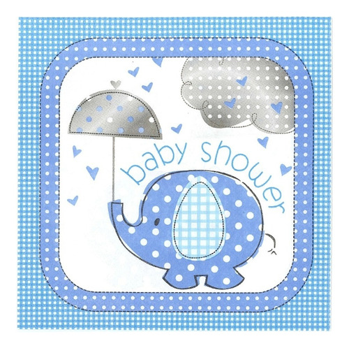 Servilletas Baby Boy Elefante 20 Uds Baby Shower Glam