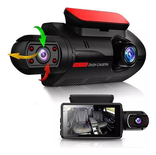 Cámara Dvr For Coche Con Doble Lente For Uber/taxi