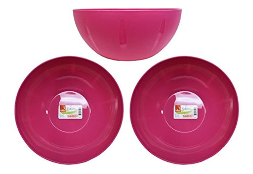 Juego De 3 Click Home Design Large Pink 10 X 425 Tazones Par