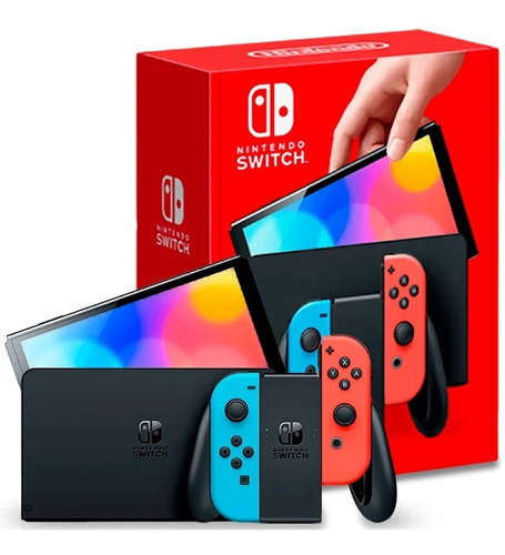 Nintendo Switch Oled 64gb Standar Rojo Neón, Azul Neón 