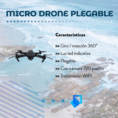Imagen 4 de 10 de Mini Drone Plegable Con Cámara 360º Ultraliviano 2.4 Ghz