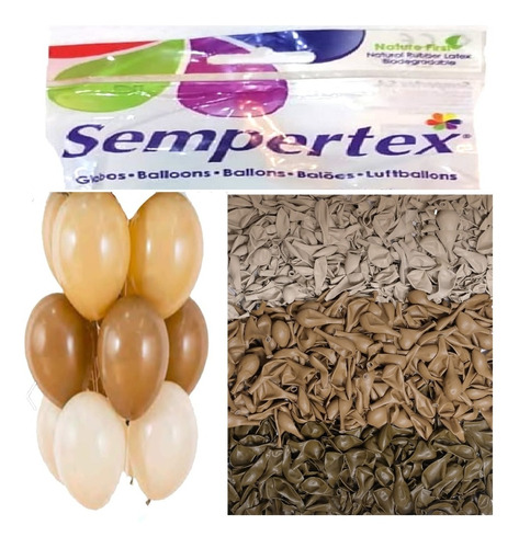 100 Globos Mezcla De Cafes Fashion # 5 Sempertex Latex