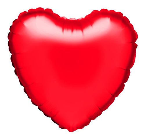 Balão Metalizado Coração Vermelho Decoração 45cm Un