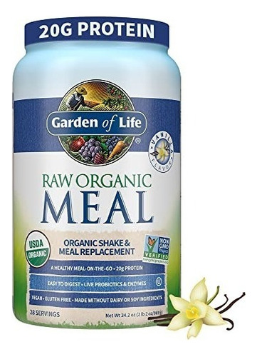 Garden Of Life Raw Organic Meal Batido Organico 28servs Sabor Vainilla