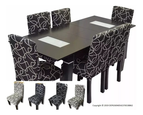 Imagen 1 de 10 de Mesa Extensible 1,60a2.00 + 6 Sillas Chenille Antidesgarro!