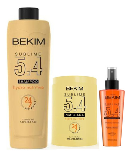 Shampoo 1.2 L +mascara 1 Kg+ Protector Termico Sublime Bekim