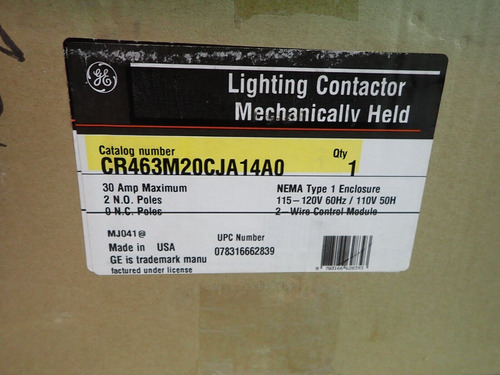 New Enclosed Ge Lighting Contactor Cr460xmc 120v Control Yym