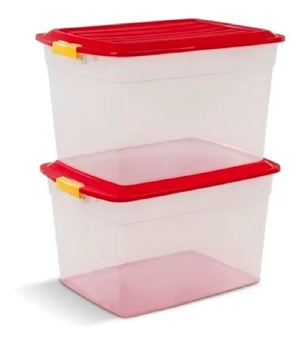 4 Caja Organizadora Colombraro Apilable 42lts Plastica Prm