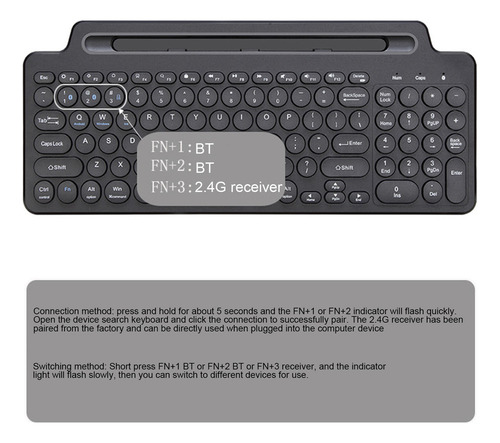 K Teclado Inalámbrico Bt Ultrafino Con Almohadilla For