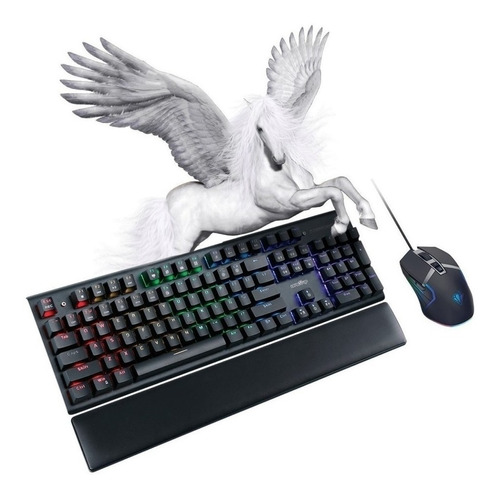 Teclado Mecánico+mouse Óptico Usb Pegasus Led Levelup 