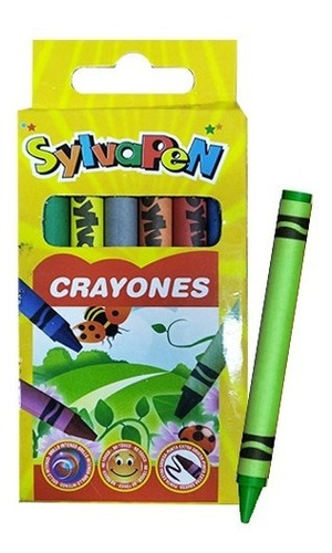 Pack X2 Cajas Crayones Crayolas De 6 Colores Sylvapen