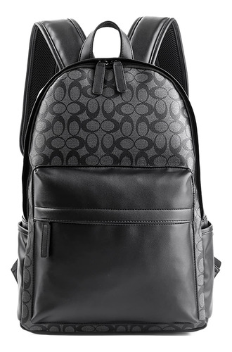 Mochila Cuero Para Laptop Hombr Wowen Viaje Casual Negro 2