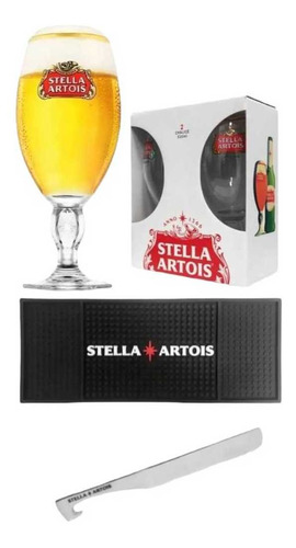 2 Copas Cerveza Stella Artois + Daga Destapador + Esterilla