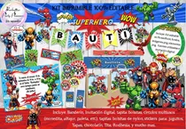 Comprar Kit Imprimible Candy Bar Superheroes 100% Editable