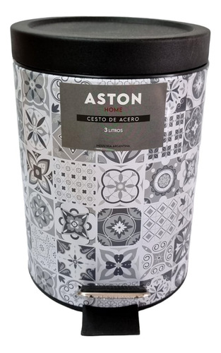 Cesto Tacho De Basura Acero Con Pedal Estampado Baño 3 L